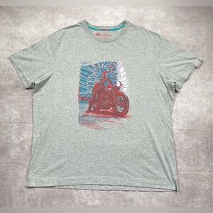 Robert Graham Motorcycle Graphic T Shirt Mens Size 3XL Gray Cotton Tee Casual
